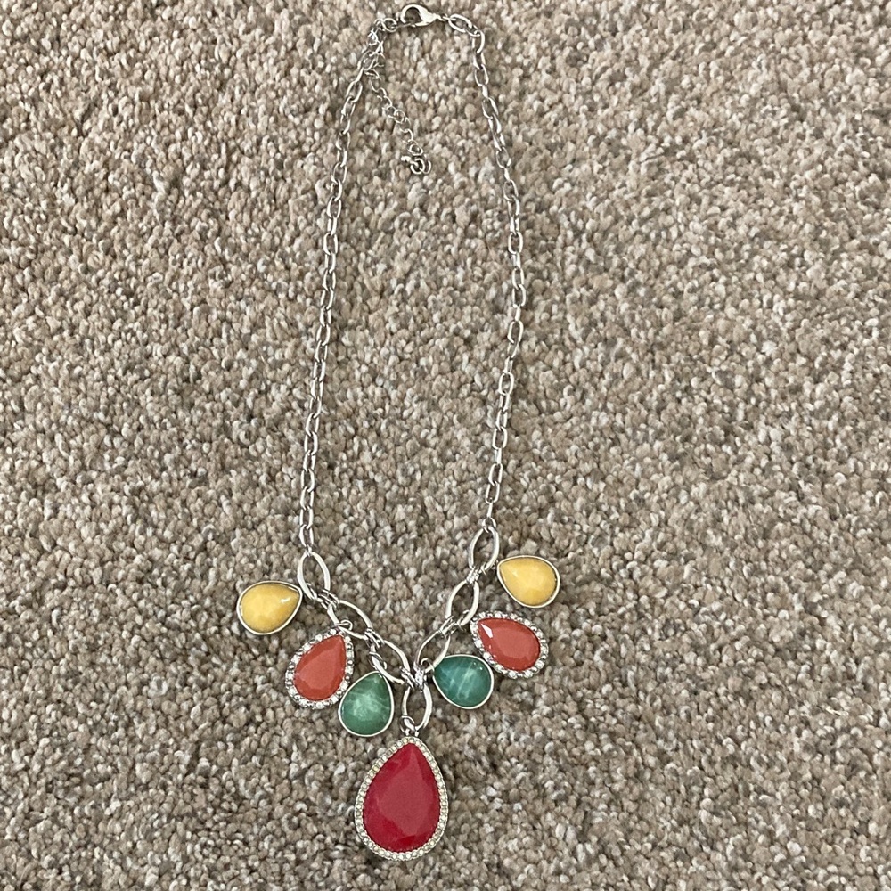 Elegant Multicolor Teardrop Necklace - Picture 2 of 4
